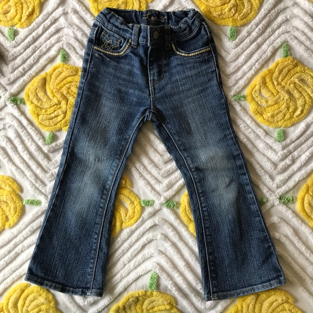 Girls 3T Levi’s with bejeweled pockets